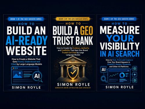 The 3 How To tiles from Simon Royle; showing the GEO Success Series in full